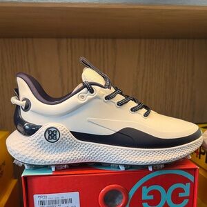 Women’s White and Blue Gfore golf shoes